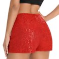 thumbnail image 7 of ABATAB Womens Sequin Shorts Shiny Casual Slim Fit Hot Shorts High Waisted Solid Party Club Trendy Shorts, 7 of 7