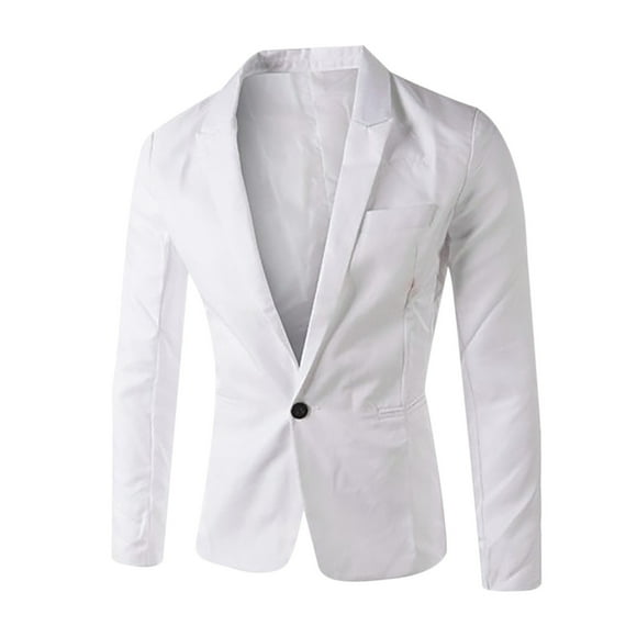 Weiqiqre Mens Shirts Deals Plus Size, Men's Single Button Solid Color Casual Business Suit Top