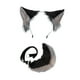 thumbnail image 1 of Diadema peluda con orejas de lobo y cola grande para disfraz, accesorios para fotos negro y gris, 1 of 9