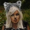 thumbnail image 4 of Werewolf Ears Headband Accessory - Gray Animal Headpiece for Halloween Masquerade Fantasy Events Themed Gatherings, 4 of 6