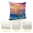thumbnail image 4 of Autua Turtle Ocean Sunset Decorative Throw Pillow Cover for Home Couch Living Room Bed Sofa, Short Plush Cushion for Car Bedroom, Year-Round Use, Printed on Both Sides, 1PC 12x12in, 4 of 5