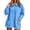 Blue, variant on Womens Winter Casual Fleece Peter Pan Collar Sweater Solid Color Long Sleeve Pullover Tops with Pockets