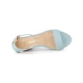 thumbnail image 4 of BLISSFUL STEP Style Women's Shoes Faux Suede High Chunky Heel Platform Ankle Strap Open Toe Sandals SKY Blue 7.5, 4 of 7