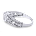 thumbnail image 4 of 1 1/2 Ct Round Cut Lab Created Moissanite Diamond Halo Cluster Engagement Ring In 14K White Gold Plated Sterling Silver(G-H Color,VVS1 Clarity,1.50 Cttw)-7.5, 4 of 8