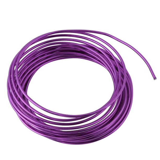 Rollo de 5 metros de alambre de aluminio oxidado redondo de 2 mm, accesorios para manualidades (morado)