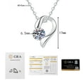 thumbnail image 6 of Leander Original 925 Sterling Silver Heart Pendant Necklace with a 1-carat D-color Laboratory-Grown Diamond. This simple heart-shaped necklace makes a perfect gift., 6 of 6