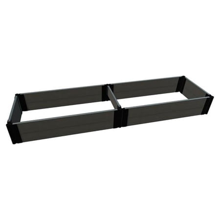 TOOL-FREE WEATHERED WOOD 2' X 8' X 11" RAISED GARDEN BED - 1" PROFILE