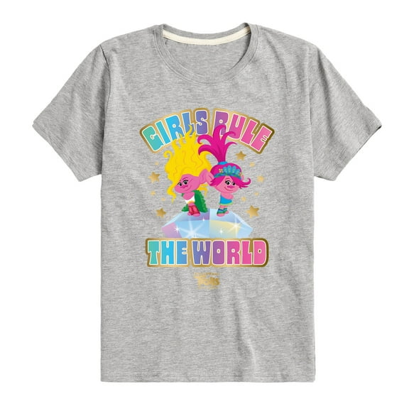 Trolls - Band Together - Girls Rule The World - Toddler and Youth Short Sleeve Graphic T-Shirt