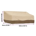thumbnail image 4 of Cubierta de sofá para varias personas al aire libre A prueba de lluvia Hogar Recubierto de plata Tela Oxford Patio delantero Cubiertas de banco Accesorios para muebles exteriores Tipo 2 Beige Marrón Speravity HA010209-03B, 4 of 6
