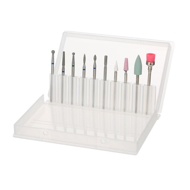 10 brocas para uñas, limpiador de cutículas, cepillo para polvo, cerámica yeacher Brocas de pulido
