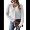 thumbnail image 3 of Cárdigan de Mujer para Otoño e Invierno, con Botones, Larga, Cuello en V, Tejido Grueso y Suave. M, 3 of 8