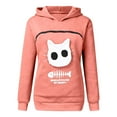 thumbnail image 5 of Womens Sweatshirt Women's Solid Color Sweatshirt Women's Cat Print Hoodie Pullover Sweatshirt With Design Casual Long Sleeve Tops, 5 of 5