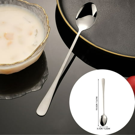 

amousa Long Handle Iced Tea Spoon Coffee Spoon Ice Spoon Stainless Steel Cocktail Stirring Spoons Set Of 8