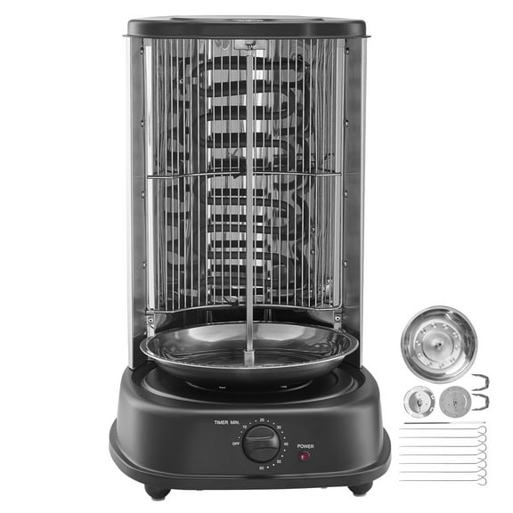 KFFKFF Gyro Grill Appliance, Upright Poultry Cooker for Countertop, Electrically Powered Stainless Steel Roaster, Doner Kebab Equipment, Ideal for Domestic and Commercial Kitchen Gatherings