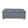thumbnail image 4 of CorLiving Yves Large Fabric Upholstered Rectangle Double Storage Ottoman, Medium Grey, 4 of 9