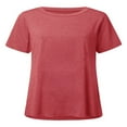 thumbnail image 2 of T-shirt à Manches Courtes pour Femmes, Hauts Grande Taille, Tunique Décontractée à Col en V, Blouse Ample, 2 of 2