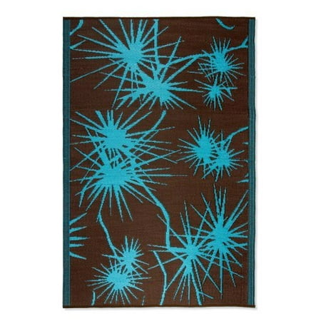 Koko pany Bamboo Indoor Outdoor Area Rug Turquoise