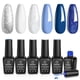 thumbnail image 1 of Set de esmaltes de uñas en gel Beetles White Glitter azul marino x6, 1 of 7