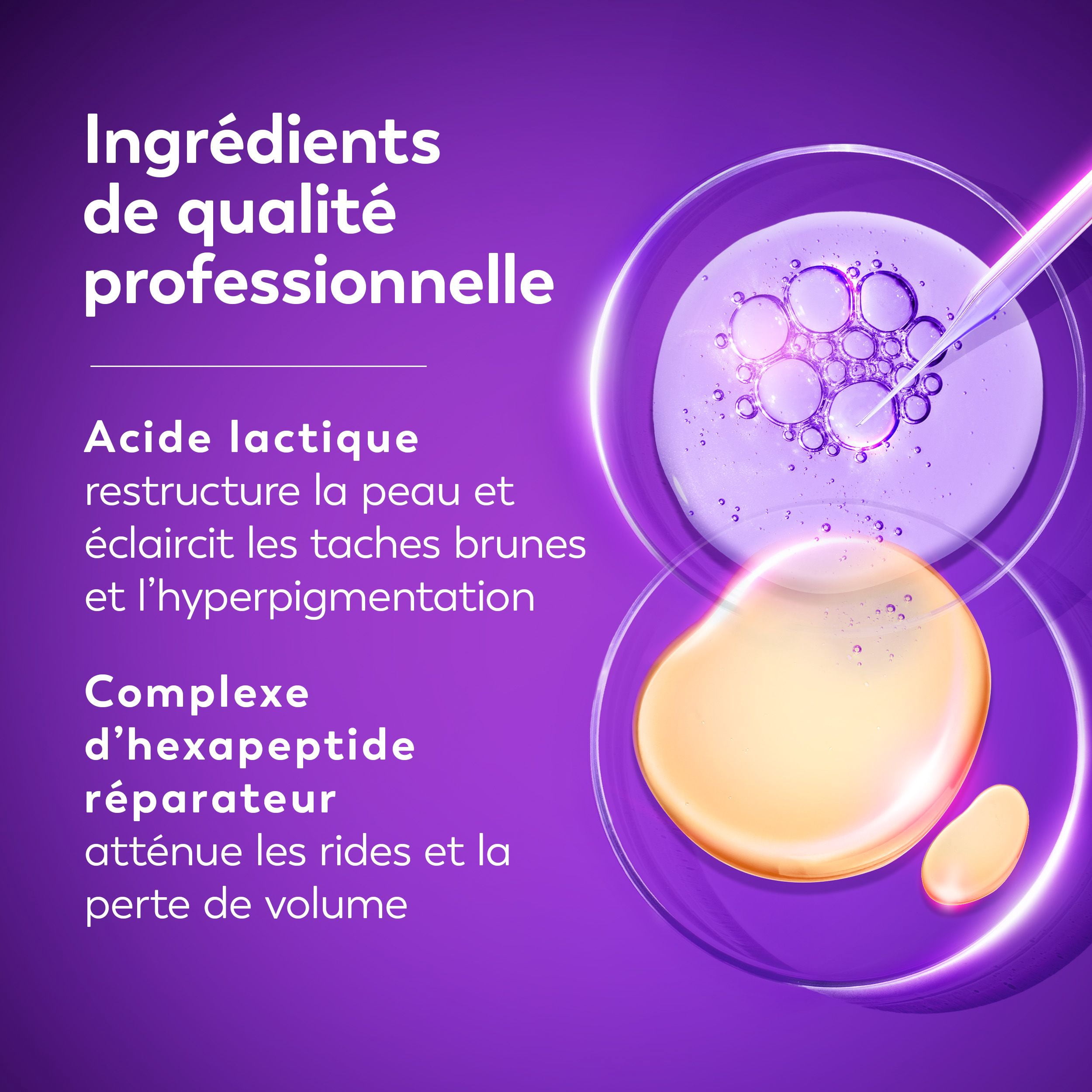 Soin exfoliant de nuit Olay Regenerist avec acide glycolique, soin ravivant et exfoliant, AHA, restructurant, texture lisse, illumine le teint, sérum de nuit léger pour un teint radieux