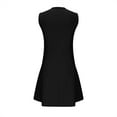 thumbnail image 6 of Htigea Women's Summer Dresses Sleeveless Bow Keyhole Neck Mini Dress Slim Fit Back Zipper Dress for Office Work Everyday Black,XL, 6 of 7