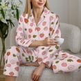 thumbnail image 6 of Uemuo Hand Drawn Strawberry Pattern Womens Pajama Sets,PJ Set for Women,Pajamas for Women Logo,Long Sleeve Pajama Set for Women,Soft Long Sleeve Top With Pants-Medium, 6 of 9