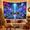 thumbnail image 3 of Luminous Portal in a Bioluminescent Garden, Mystical Fantasy for Space Lovers, Ethereal Sci-Fi Art Decor, Christmas Gift, Tapestry Wall Hanging for Bedroom and Living Room, 3 of 7