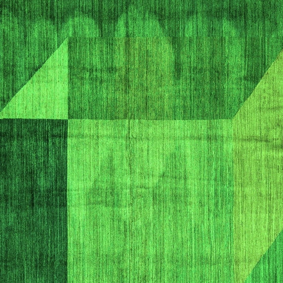 Ahgly Company Indoor Square Abstract Green Modern Area Rugs, 6' Square