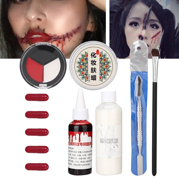 Set de maquillaje de halloween kit de maquillaje de halloween maquillaje de fiesta de halloween herramienta de maquillaje de cicatriz de herida Etapa de fiesta de halloween efectos ANGGREK Otros