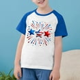 thumbnail image 1 of MKOSPLRT Kid's USA Star Stripes Fourth July Tee Shirts Short Sleeve Raglan Shirts Independence Day Crew Neck Tops Summer Savings Clearance, 1 of 7