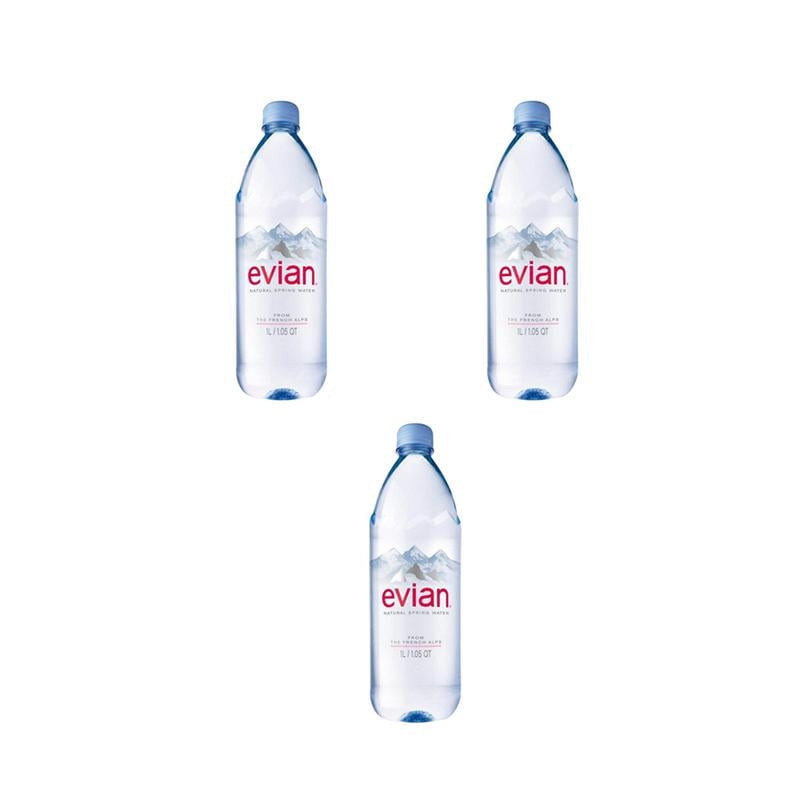 Evian Spring Water 1L (Pack of 3)