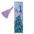 thumbnail image 1 of Yuarrent Marcapáginas con pintura de diamantes 5D DIY, decoración de borlas de cuero, marca de libro para el Día de San Valentín, graduación, Artesanía Pavo real Yuarrent HA003279-07, 1 of 6