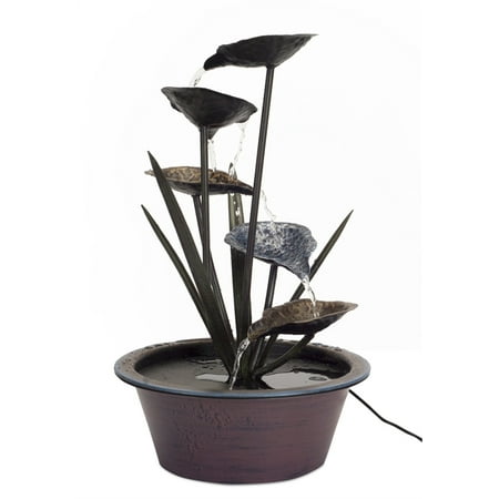 Lotus Leaf Fountain 22 H Metal