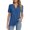 Blue, variant on CAIXIA Cotton Summer Tops for Women V-Neck Holiday Short Sleeve Solid Womens T Shirts Lightweight Womens Shirts Summer Basic Tee Summer Outfits Clothes 2026