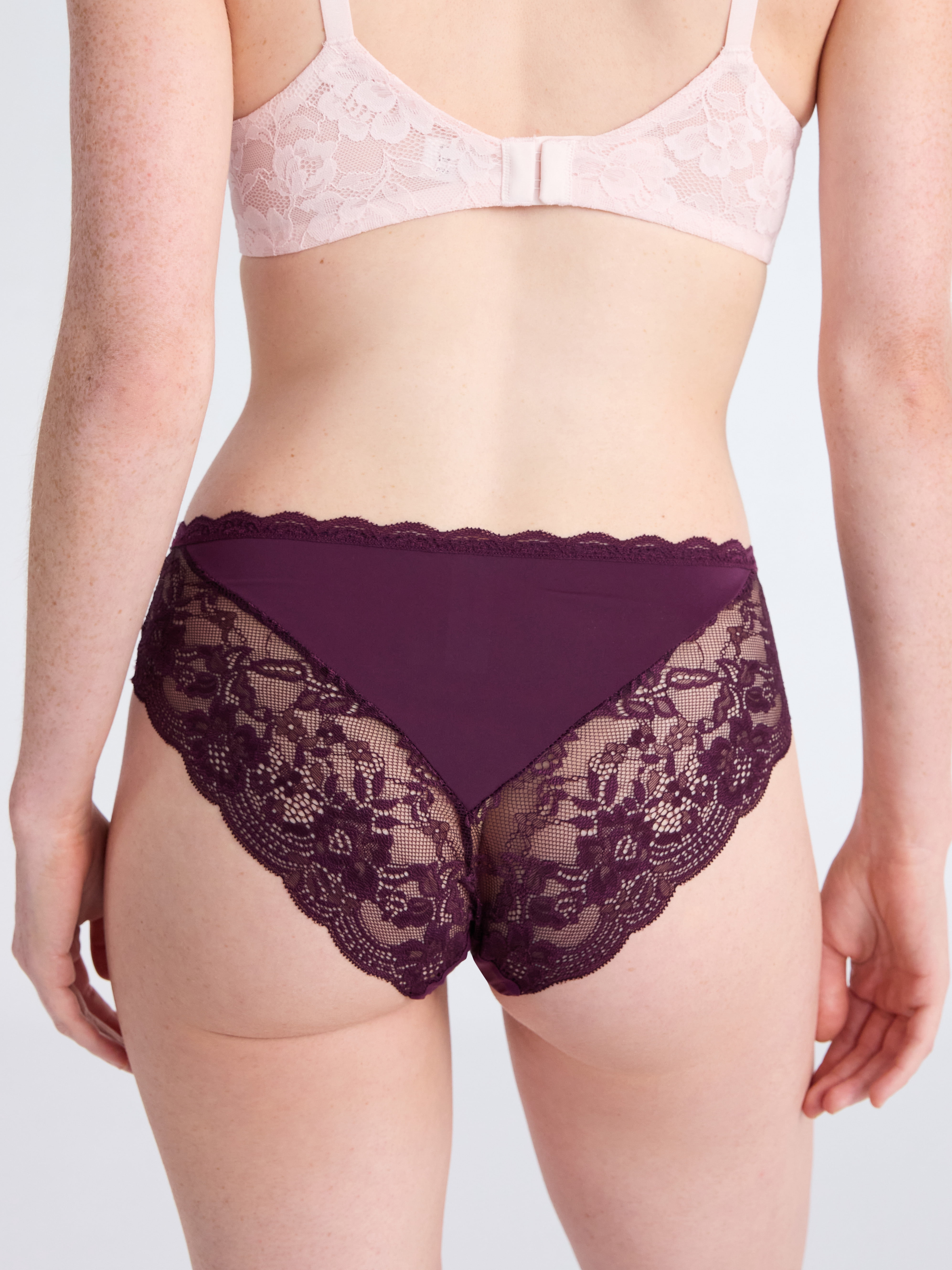 Joyspun Women's Microfiber and Lace Hipster Panties, 3-Pack, Sizes XS-3XL