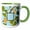 Green/White, variant on 3drose, Initial P- American Arts and Crafts Style Ginkgo Monogram Design, 11oz Mug