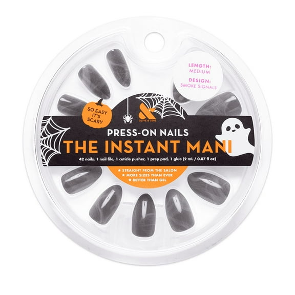 Olive & June Instant Mani Medium Almond Press-On Nails, Smoke Signals, 42 Pieces