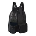 thumbnail image 1 of Mochila de malla mochila Bolsa de equipos deportivos aliviables transpirables organizador de nylon entrenando equipo mochila playa con bolsillo húmedo negro, 1 of 8
