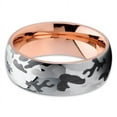 thumbnail image 2 of 8mm Camouflage Camo Tungsten Carbide Wedding Band Rose Gold Dome Army Navy Marines Ring 10, 2 of 3