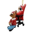 thumbnail image 3 of Papá Noel Jugador En Silla De Juego Con Reno Jugando Videojuego Adorno Para Árbol De Navidad, 3 of 5