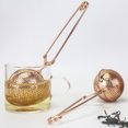 thumbnail image 4 of Stainless Steel Snap Tea Infuser Rose Golden Loose Leaf Tea Ball Strainer, 4 of 6