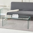 thumbnail image 2 of SMARTIK Glass Coffee Table, Modern Big Clear Coffee Tables, 2 of 6