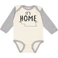 thumbnail image 3 of Inktastic It's Home- State of Nebraska Outline Distressed Text Boys or Girls Long Sleeve Baby Bodysuit, 3 of 5