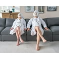 thumbnail image 4 of Roomy Homy Modular Sectional Sofa, 152 Inches Down Filled Sectional Sofa, 6 Seats U Shaped Cloud Couch with Chaise, Ottoman, Oversized Couch for Living Room, Grey Linen Couch Set, 4 of 5