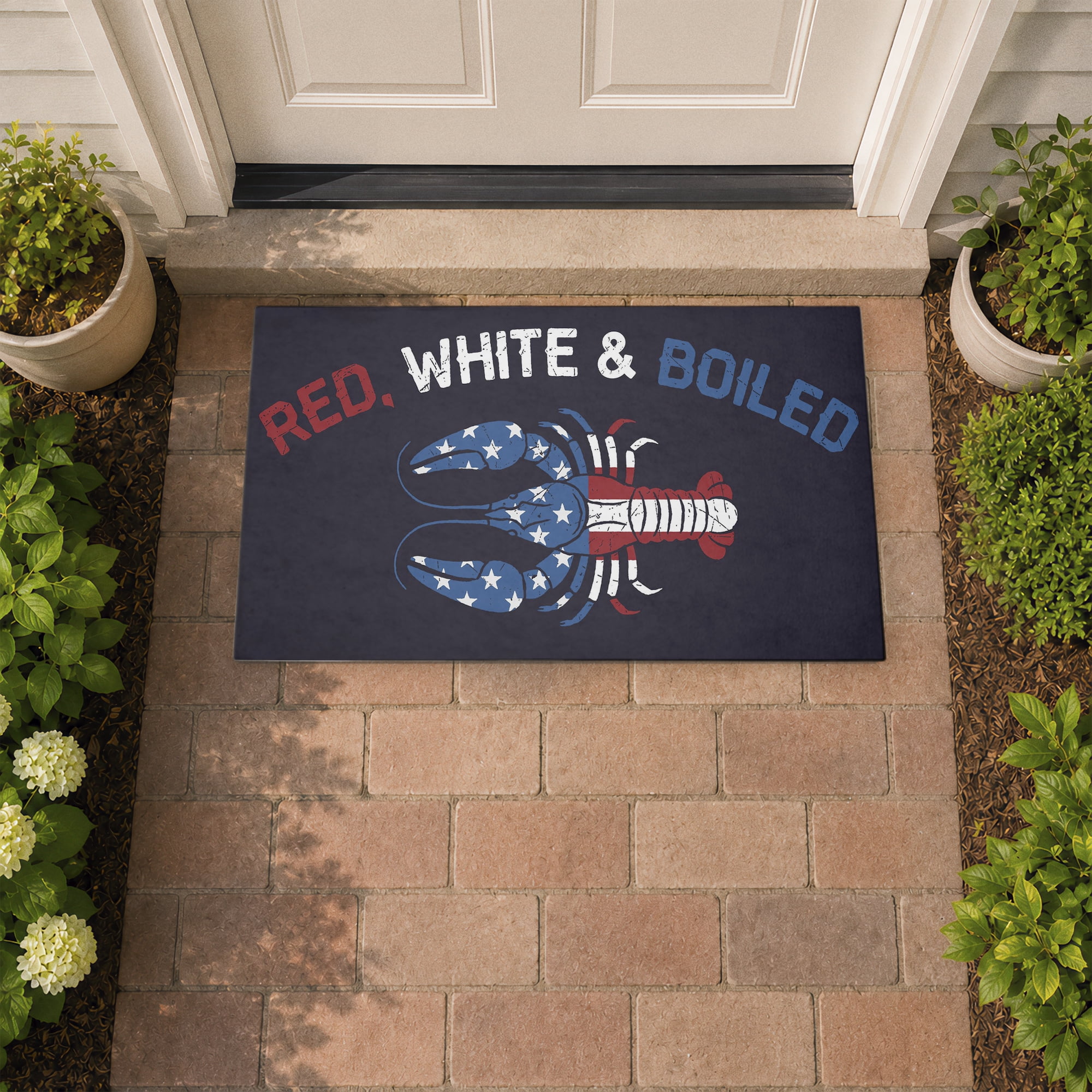 Stupell Industries Red White & Boiled Lobster Printed Outdoor Door Floor Mat, design by Jedco Brands Inc.