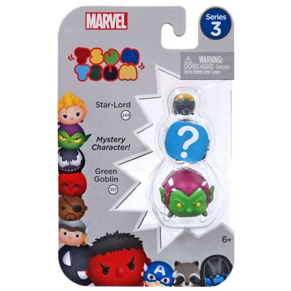Marvel Tsum Tsum Series 3 Star-Lord & Green Goblin Mini Figures, 3 Pack