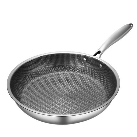 

Stainless Steel Frying Pan Non-Stick Pot Cookware 28cm Fried Steak Pot Saucepan Single-Sided Honeycomb Kitchenware