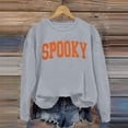 thumbnail image 2 of KHONTS Halloween Spooky Season Sweatshirts for Women Long Sleeve Crew Neck Basic Pullover Tops Loose Fit Cozy Winter Fall Tops Grey XXL, 2 of 6