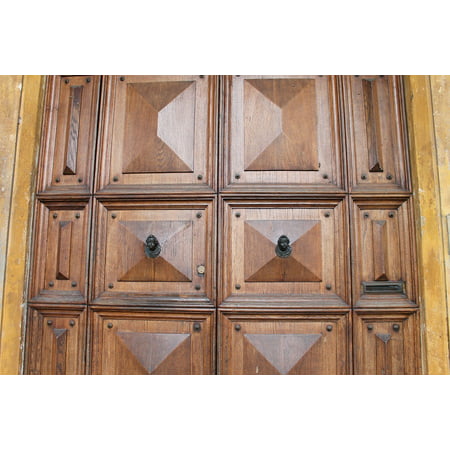 LAMINATED POSTER Doors Closed Entrance Wooden Frames Designs Woody Poster Print 24 x