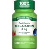 Melatonin 3mg | 180 Fast Dissolve Tablets | Nighttime Sleep Aid | Berry Flavor | Vegan, Non-GMO, Gluten Free | by Nature's Truth