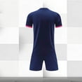 thumbnail image 4 of Odeerbi Niños Niñas Rápido Seco Juego de Entrenamiento de Fútbol Gradiente Geométrico Cuello En V Camiseta Shorts Conjunto Atlético Para 5-17 Años, 4 of 7
